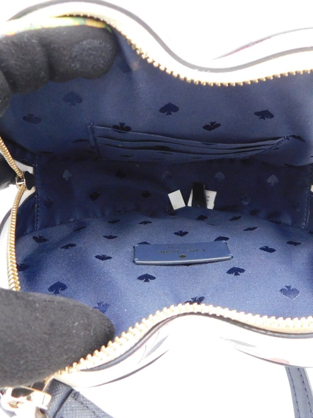 kate spade New York Love Shack Cherry Heart Crossbody in Cream | Stained | Fair - Picture 12 of 14